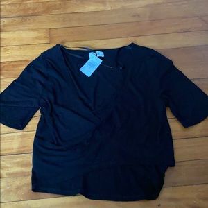 Black cross body crop top